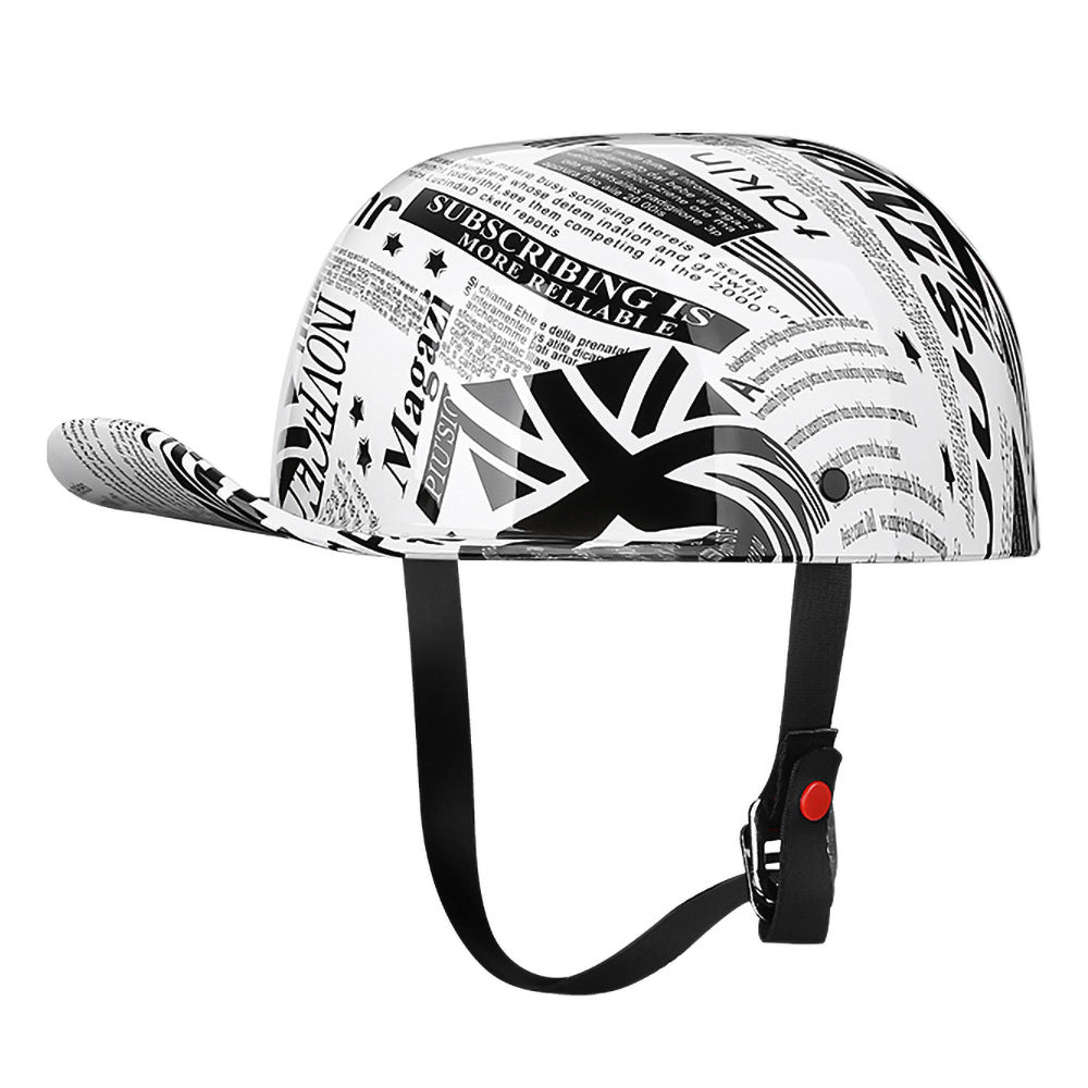 DOT Baseball Cap Vintage Motorcycle Half Helmet Chopper Cruiser Scooter Helmet
