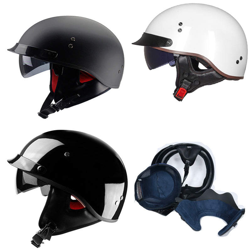 DOT Universal Motorcycle Half Helmet Open Face for Cruiser Biker Scooter