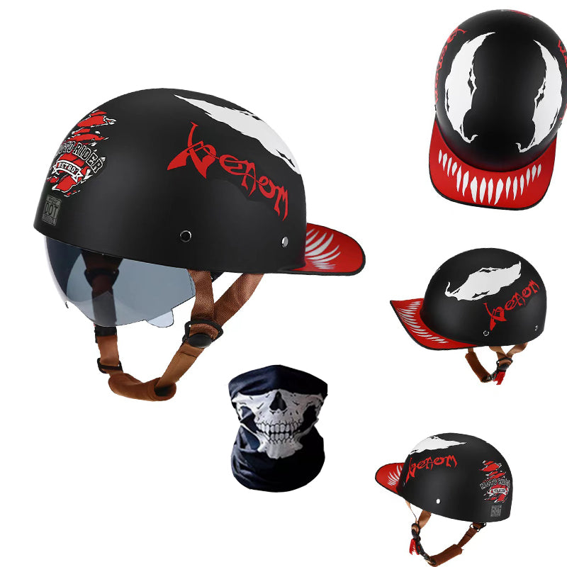 Retro Motorcycle Half Helmet Baseball Cap Scooter Bike Helmet with Sun Visor