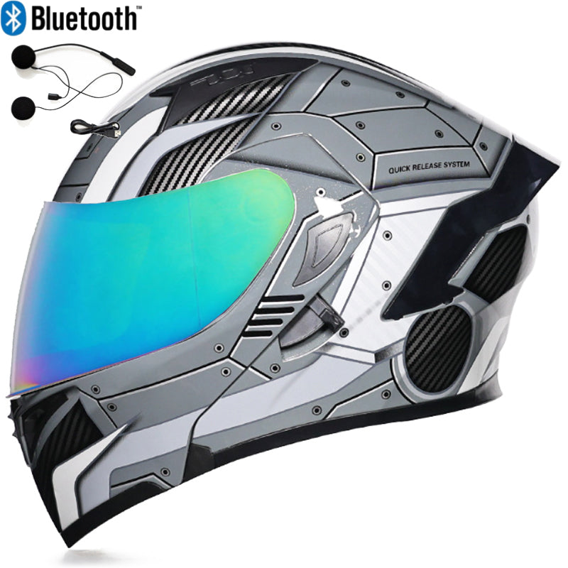 DOC Bluetooth Modular Flip Up Motorcycle Helmet Dual Lens Motorbike Helmet