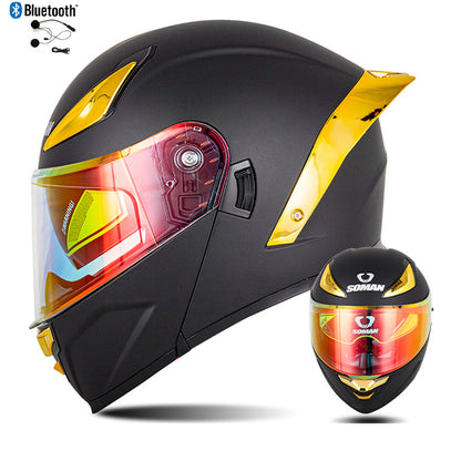 Bluetooth Flip Up Modular Motorcycle Helmet Lens Motorbike Scooter Helmet DOT