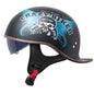 DOT Half Motorcycle Beanie Helmet Cap Skid Scooter Chopper Helmet W/Sun Visor
