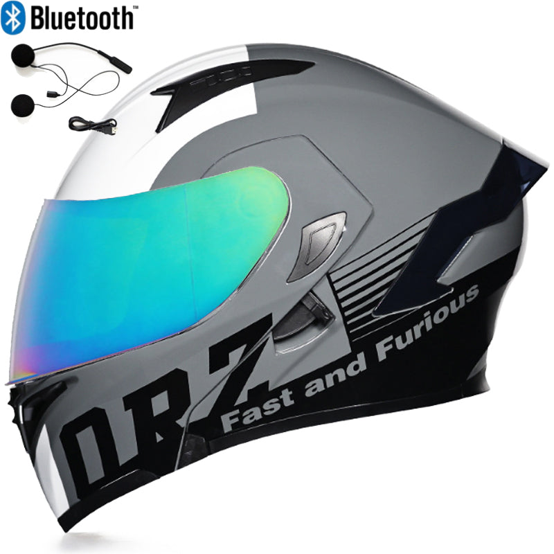 DOC Bluetooth Modular Flip Up Motorcycle Helmet Dual Lens Motorbike Helmet