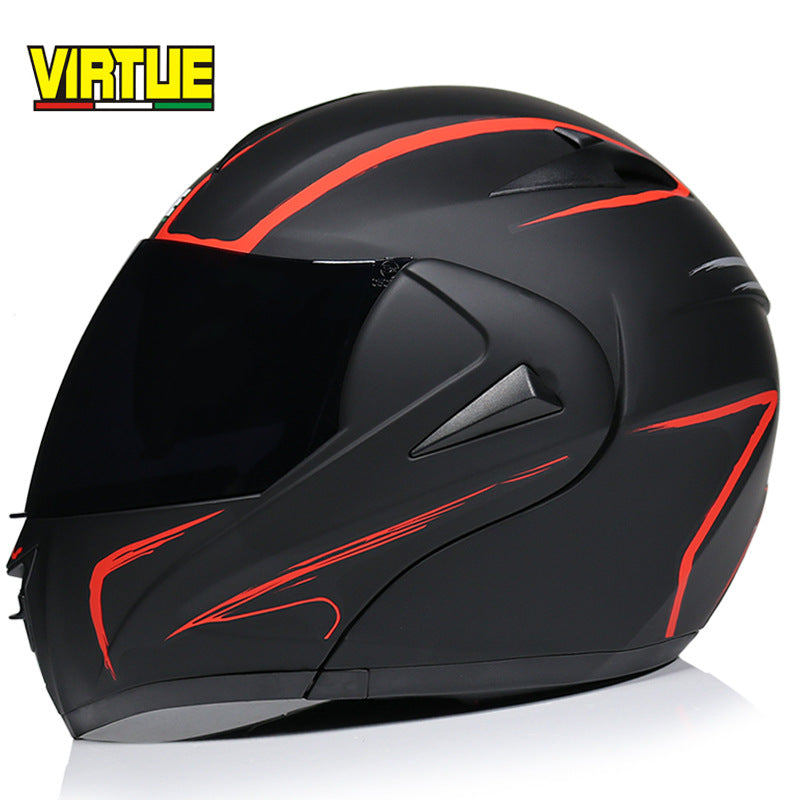 Motorcycle Helmet Modular Racing Flip Up Motorbike Helmet With Inner Sun lens