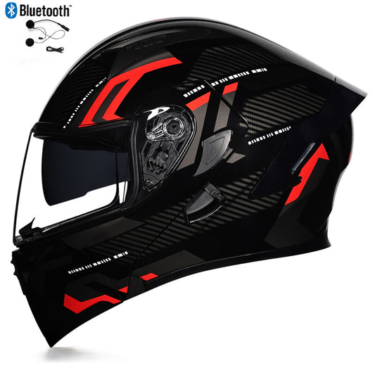 Bluetooth Motorcycle Helmet Full Face Dual Visor Flip Up Modular Helmet DOT