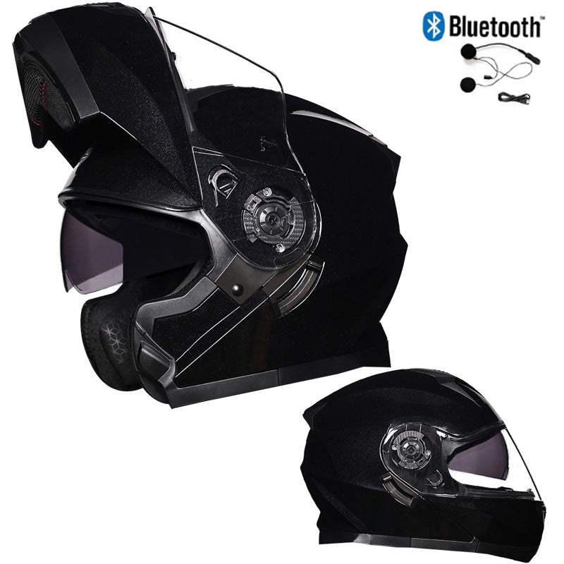 Bluetooth Motorcycle Helmet Modular Full Face Dual Visor Flip Up Helmet DOT