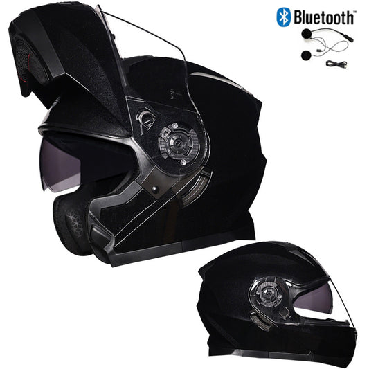 Bluetooth Motorcycle Helmet Modular Full Face Dual Visor Flip Up Helmet DOT