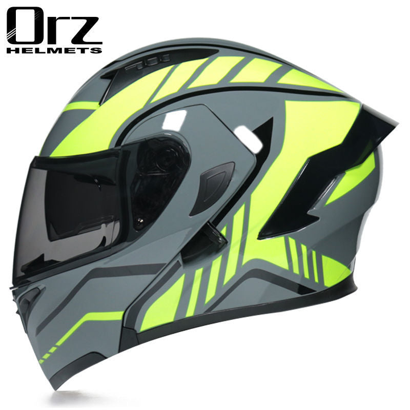 Bluetooth Headset Motorcycle Helmet Full Face Dual Visor Flip Up Helmet Dot