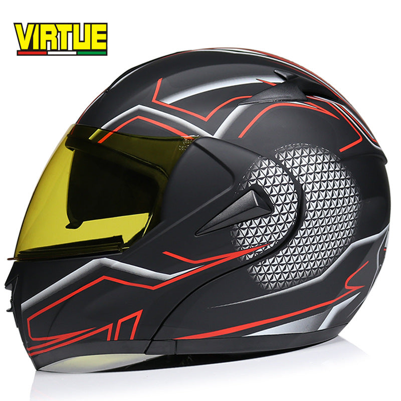 Motorcycle Helmet Modular Racing Flip Up Motorbike Helmet With Inner Sun lens