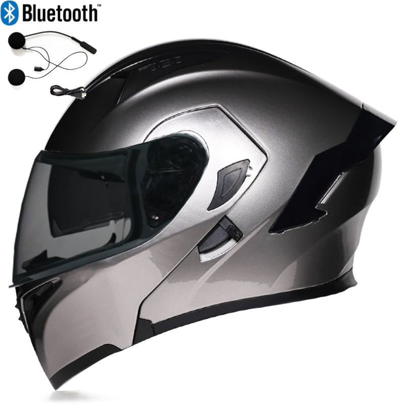 DOC Bluetooth Modular Flip Up Motorcycle Helmet Dual Lens Motorbike Helmet