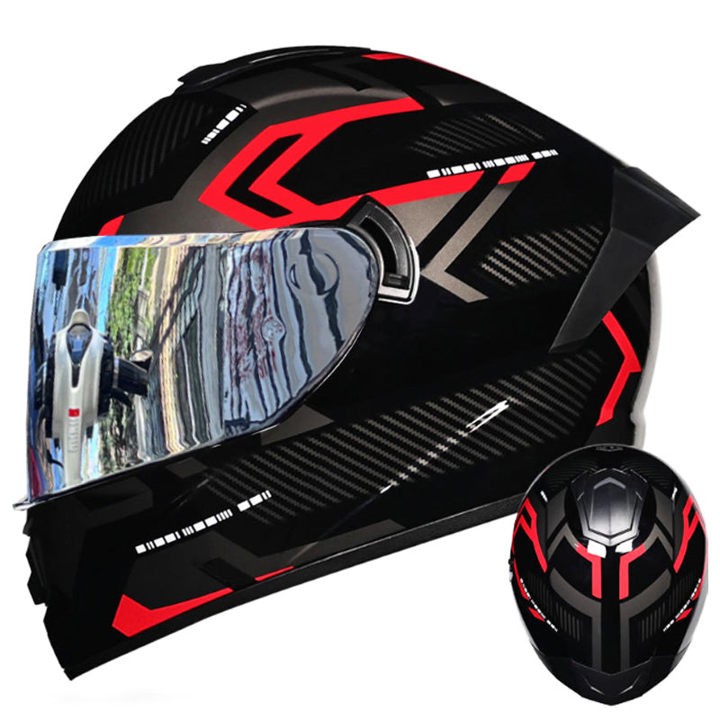 DOT LVS Bluetooth Motorcycle Helmet Dual Len Full Face Off Road Motocross Helmet