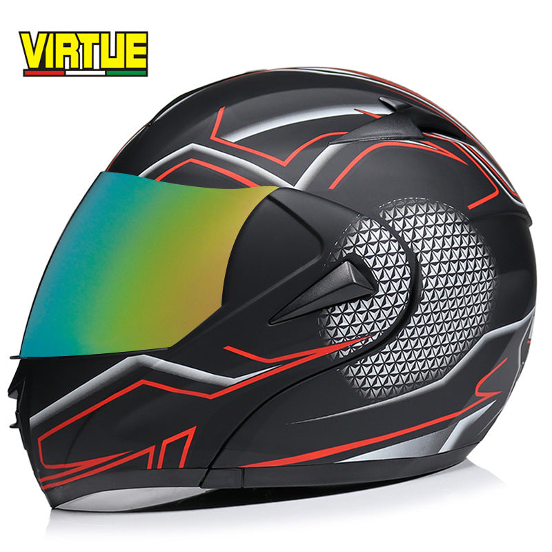 Motorcycle Helmet Modular Racing Flip Up Motorbike Helmet With Inner Sun lens