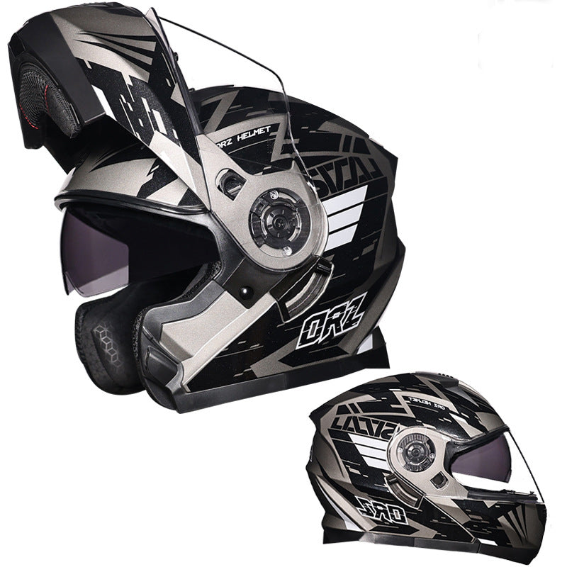 Bluetooth Motorcycle Helmet Modular Full Face Dual Visor Flip Up Helmet DOT