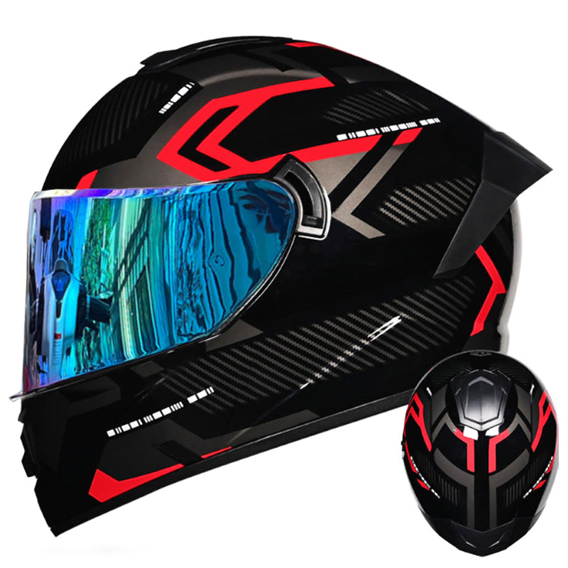DOT LVS Bluetooth Motorcycle Helmet Dual Len Full Face Off Road Motocross Helmet