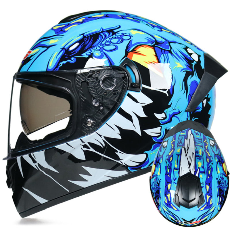 DOT LVS Bluetooth Motorcycle Helmet Dual Len Full Face Off Road Motocross Helmet