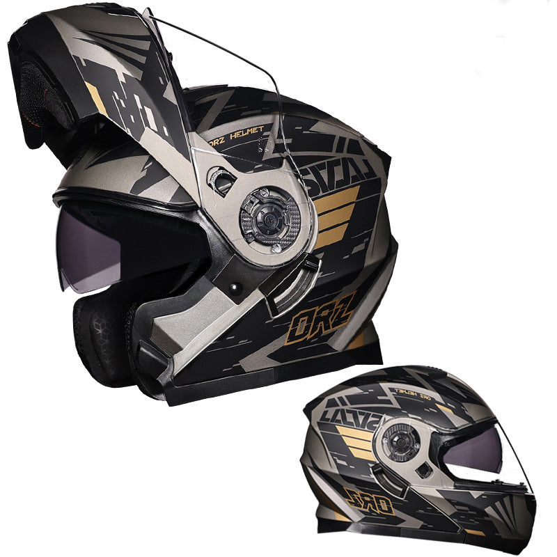 Bluetooth Motorcycle Helmet Modular Full Face Dual Visor Flip Up Helmet DOT