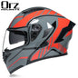 Bluetooth Headset Motorcycle Helmet Full Face Dual Visor Flip Up Helmet Dot