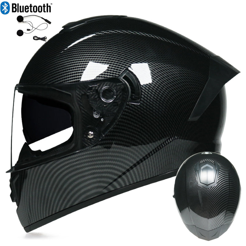 DOT LVS Bluetooth Motorcycle Helmet Dual Len Full Face Off Road Motocross Helmet