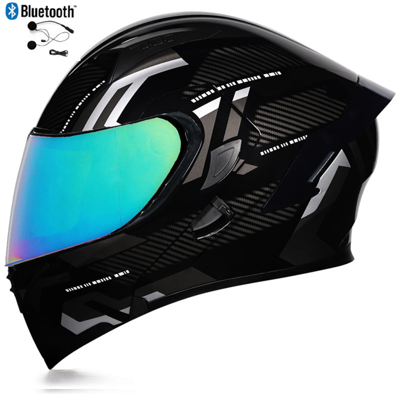 Bluetooth Motorcycle Helmet Full Face Dual Visor Flip Up Modular Helmet DOT