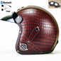 DOT PU leather Motorcycle Helmet Half Face Scooter Motorbike Helmets+Free Gloves