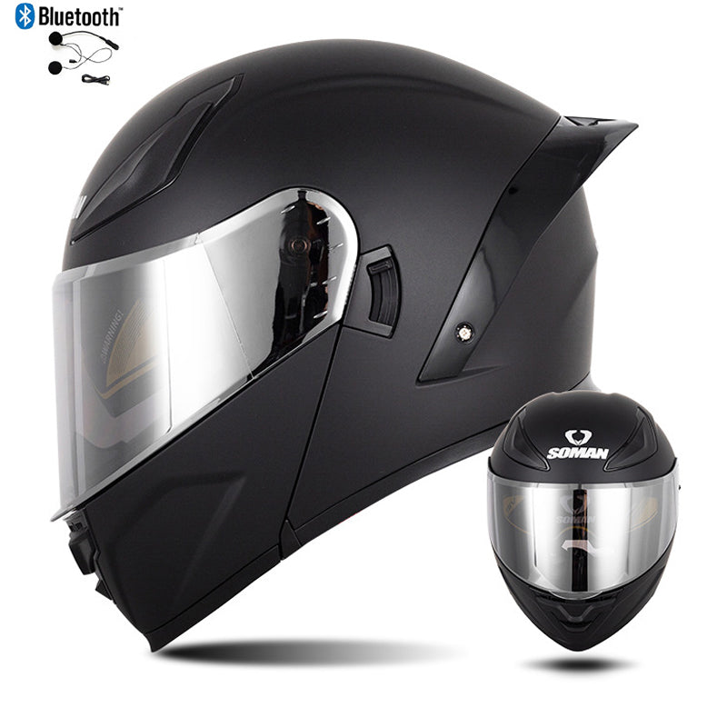 Bluetooth Flip Up Modular Motorcycle Helmet Lens Motorbike Scooter Helmet DOT