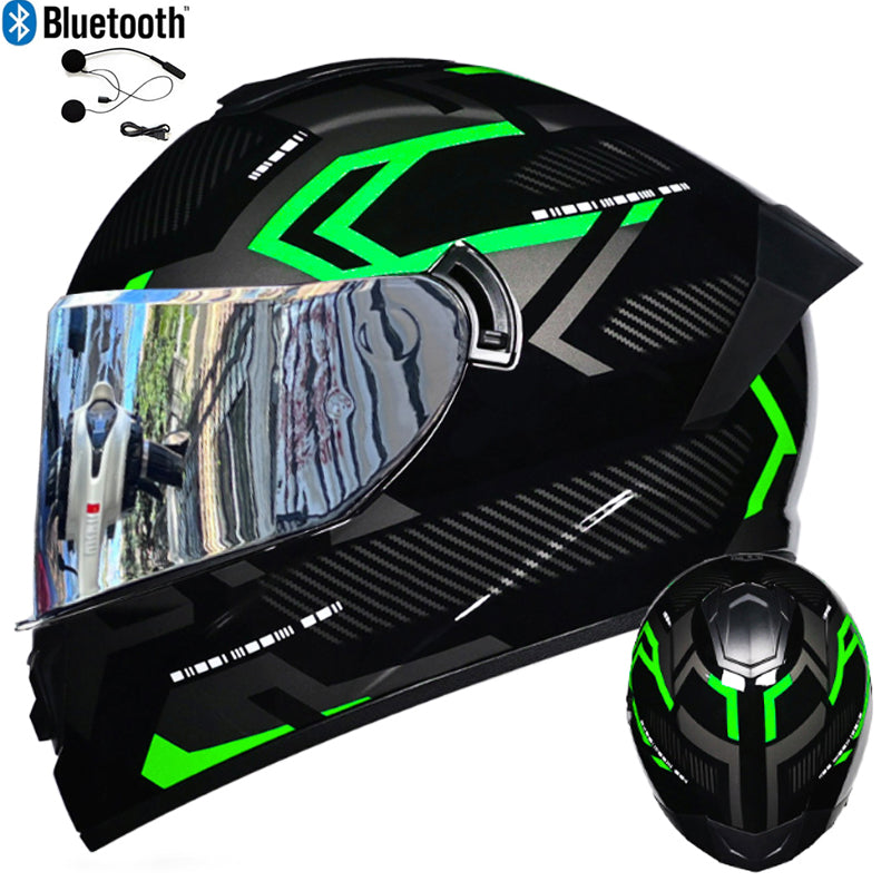 DOT LVS Bluetooth Motorcycle Helmet Dual Len Full Face Off Road Motocross Helmet