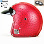 DOT PU leather Motorcycle Helmet Half Face Scooter Motorbike Helmets+Free Gloves