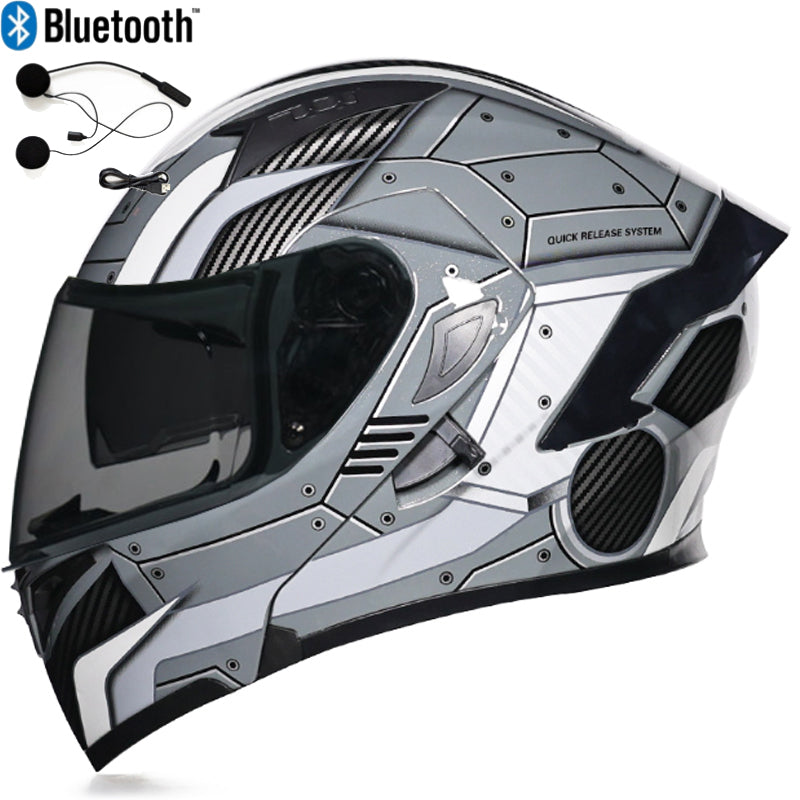 DOC Bluetooth Modular Flip Up Motorcycle Helmet Dual Lens Motorbike Helmet