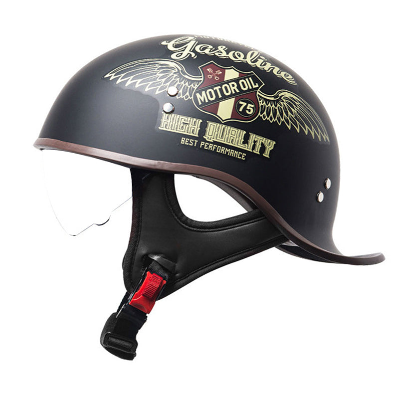 DOT Lightest Motorcycle Half Helmet W/Sun Visor Motorbike Bean Scooter Helmet