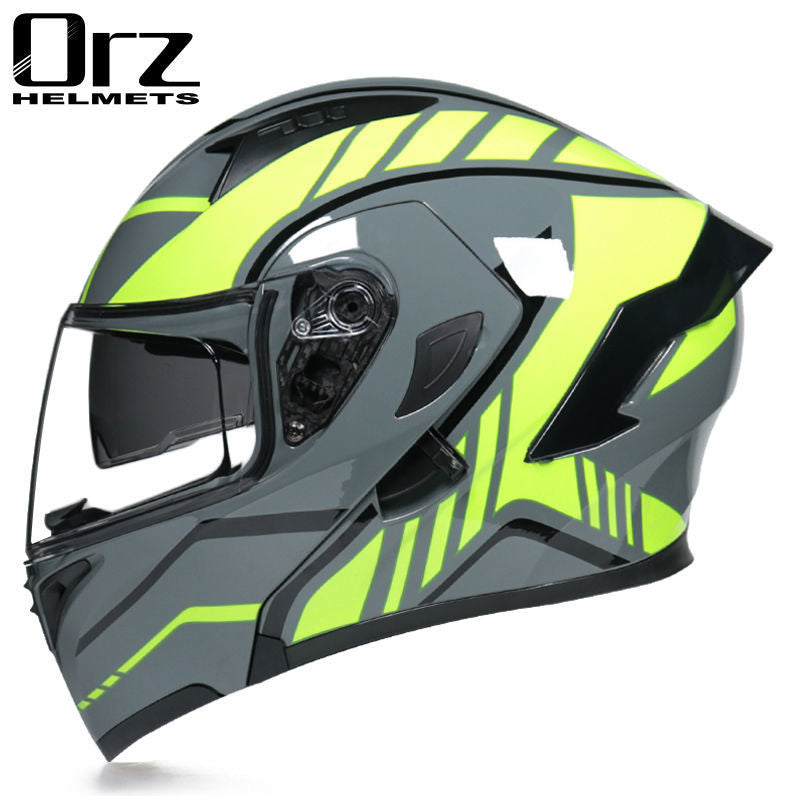 Bluetooth Headset Motorcycle Helmet Full Face Dual Visor Flip Up Helmet Dot