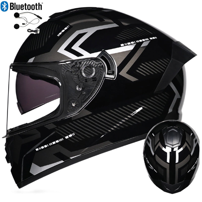 DOT LVS Bluetooth Motorcycle Helmet Dual Len Full Face Off Road Motocross Helmet