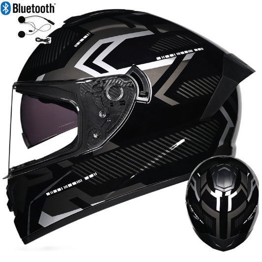 DOT LVS Bluetooth Motorcycle Helmet Dual Len Full Face Off Road Motocross Helmet