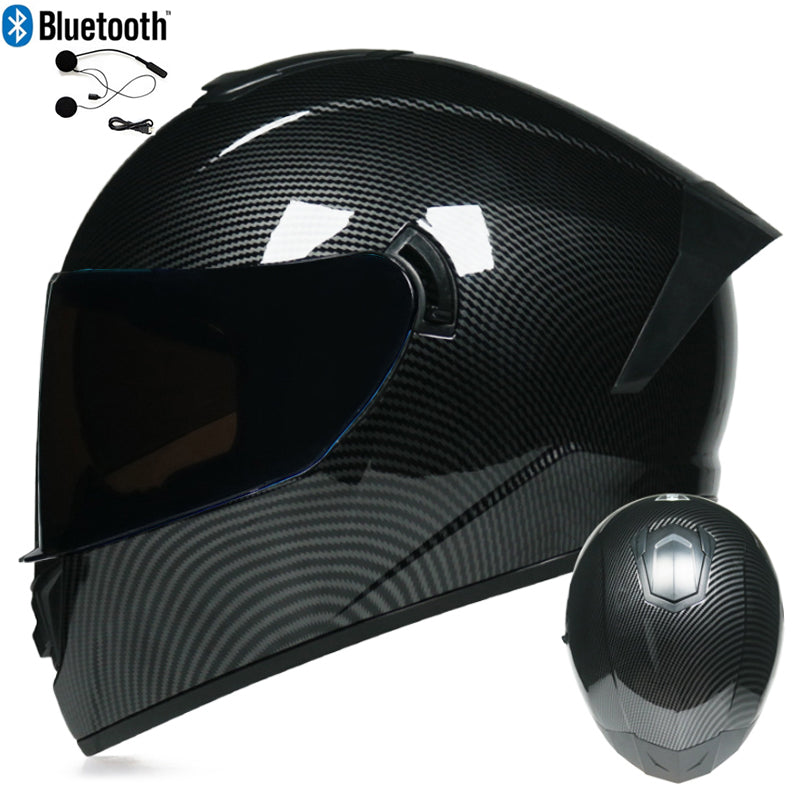 DOT LVS Bluetooth Motorcycle Helmet Dual Len Full Face Off Road Motocross Helmet