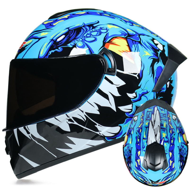 DOT LVS Bluetooth Motorcycle Helmet Dual Len Full Face Off Road Motocross Helmet