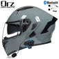 Bluetooth Motorcycle Helmet Full Face Dual Visor Flip Up Modular Helmet DOT