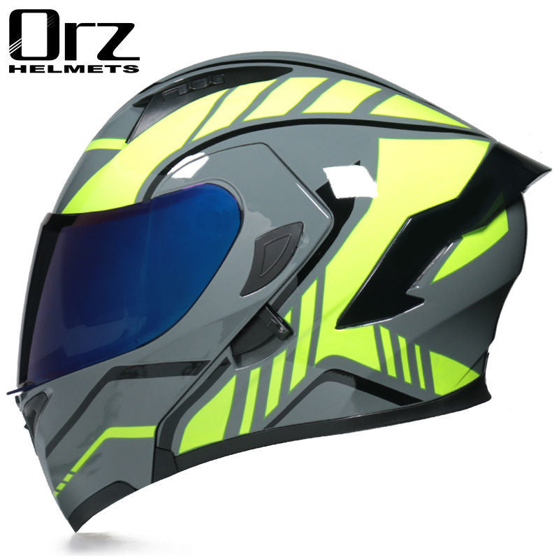 Bluetooth Headset Motorcycle Helmet Full Face Dual Visor Flip Up Helmet Dot