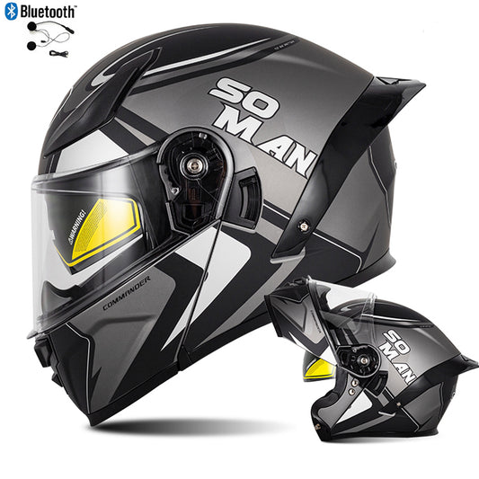 Bluetooth Flip Up Modular Motorcycle Helmet Lens Motorbike Scooter Helmet DOT