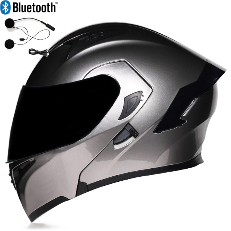 DOC Bluetooth Modular Flip Up Motorcycle Helmet Dual Lens Motorbike Helmet