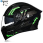ORZ991 Bluetooth Motorcycle Helmet Full Face Dual Visor Flip Up Modular Helmet DOT