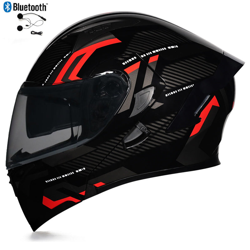 Bluetooth Motorcycle Helmet Full Face Dual Visor Flip Up Modular Helmet DOT