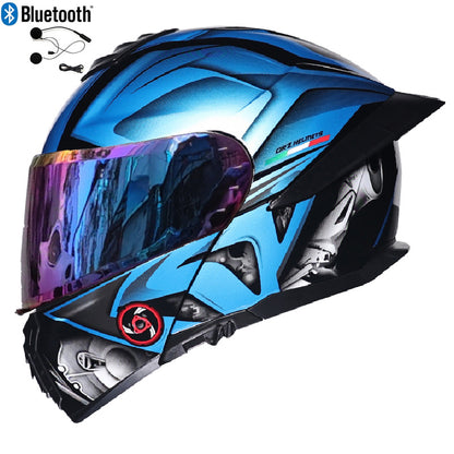 Bluetooth Flip Up Modular Motorcycle helmet Full Face Motorbike Helmet ECE DOT