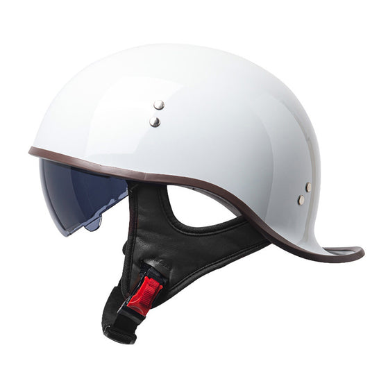 DOT Lightest Motorcycle Half Helmet W/Sun Visor Motorbike Bean Scooter Helmet