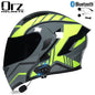 Bluetooth Headset Motorcycle Helmet Full Face Dual Visor Flip Up Helmet Dot