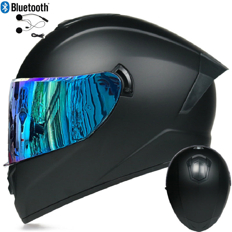 DOT LVS Bluetooth Motorcycle Helmet Dual Len Full Face Off Road Motocross Helmet