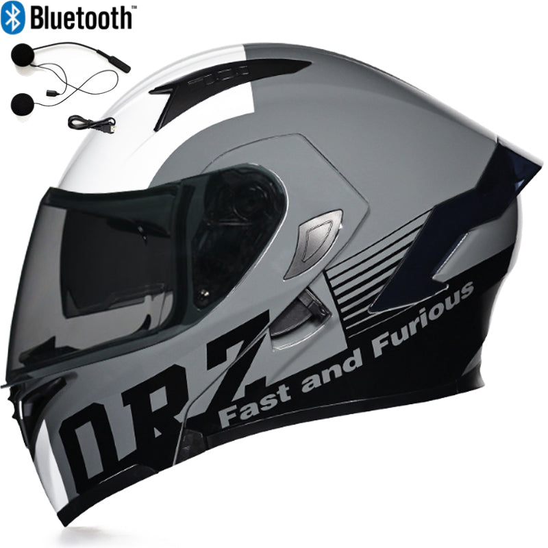 DOC Bluetooth Modular Flip Up Motorcycle Helmet Dual Lens Motorbike Helmet