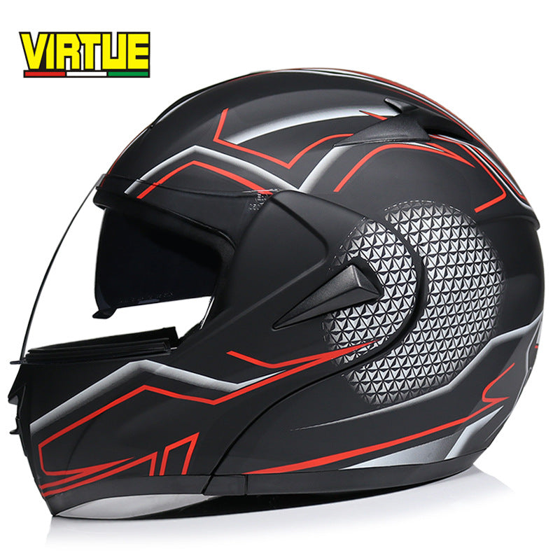 Motorcycle Helmet Modular Racing Flip Up Motorbike Helmet With Inner Sun lens