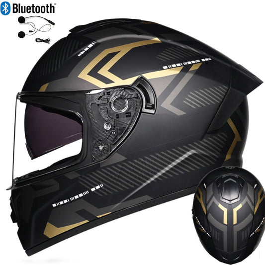 DOT LVS Bluetooth Motorcycle Helmet Dual Len Full Face Off Road Motocross Helmet
