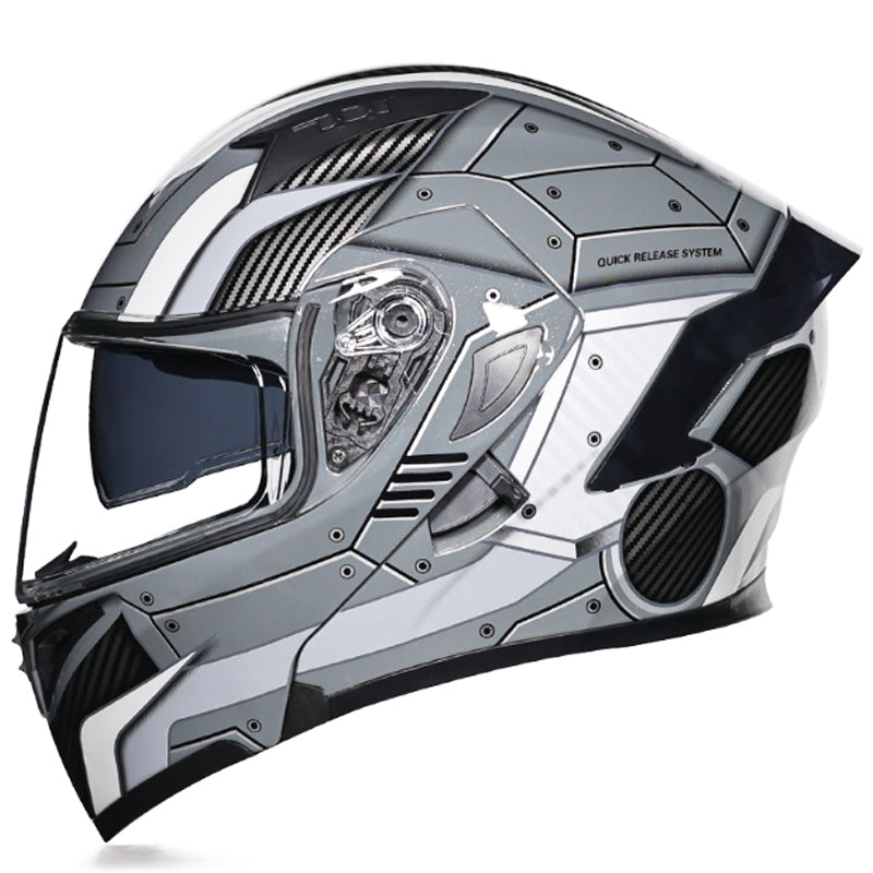 DOC Bluetooth Modular Flip Up Motorcycle Helmet Dual Lens Motorbike Helmet