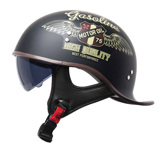DOT Lightest Motorcycle Half Helmet W/Sun Visor Motorbike Bean Scooter Helmet