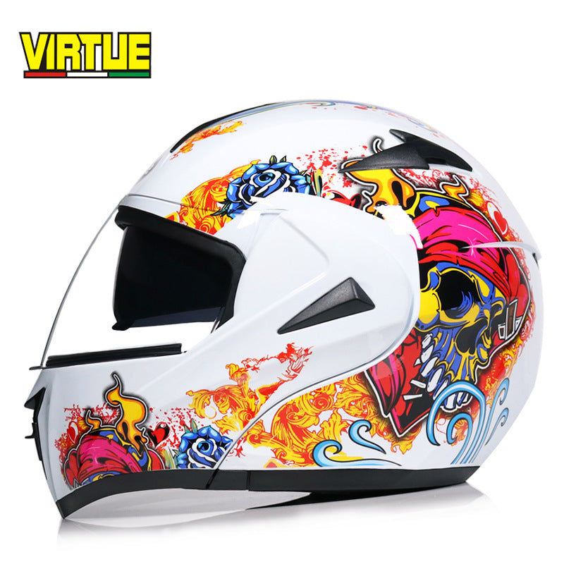 Motorcycle Helmet Modular Racing Flip Up Motorbike Helmet With Inner Sun lens